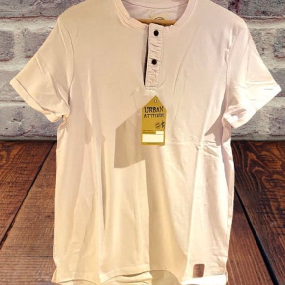 Chambray Mens Henley cotton /spandex. Free shipping - Picture 1 of 5